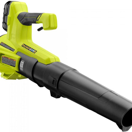 RYOBI ONE+ 18V 100 MPH 325 CFM Cordless Battery Variable Speed Jet Fan Leaf Blower with 4.0 Ah Battery and Charger, GREEN