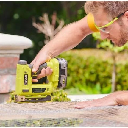Ryobi 18-Volt ONE+ Cordless Compression Drive 3/8 in. Crown Stapler (Tool Only) P317