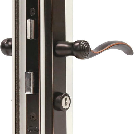 Larson Revere Mortise Storm Door Handle Set with Keyed Deadbolt, Aged Bronze