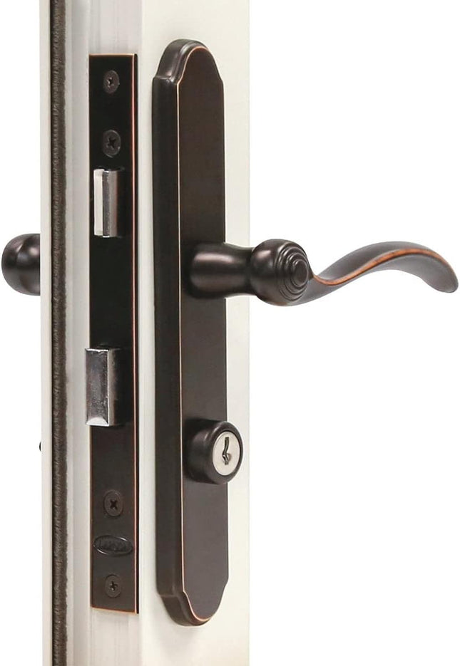 Larson Revere Mortise Storm Door Handle Set with Keyed Deadbolt, Aged Bronze