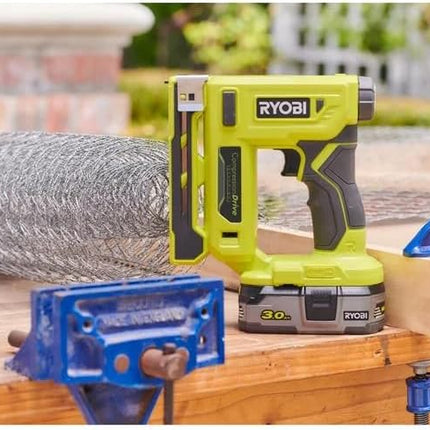 Ryobi 18-Volt ONE+ Cordless Compression Drive 3/8 in. Crown Stapler (Tool Only) P317