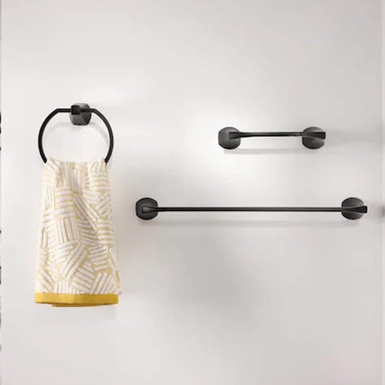 Moen Lindor MY8793BL Matte Black 3-Piece Bathroom Accessory Set with 18-Inch Towel Bar, Towel Ring and Toilet Paper Holder