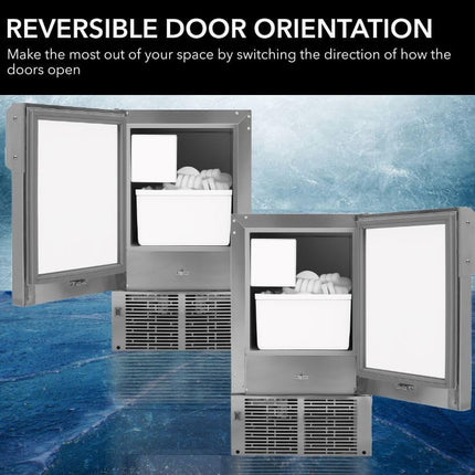 Whynter MIM-14231SS 14'' Undercounter Automatic Stainless Steel Marine 23lb Daily Output Ice Makers, One Size