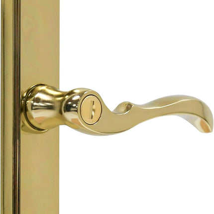 Larson M2 Mortise Brass Storm Door Handle Set with Keyed Deadbolt