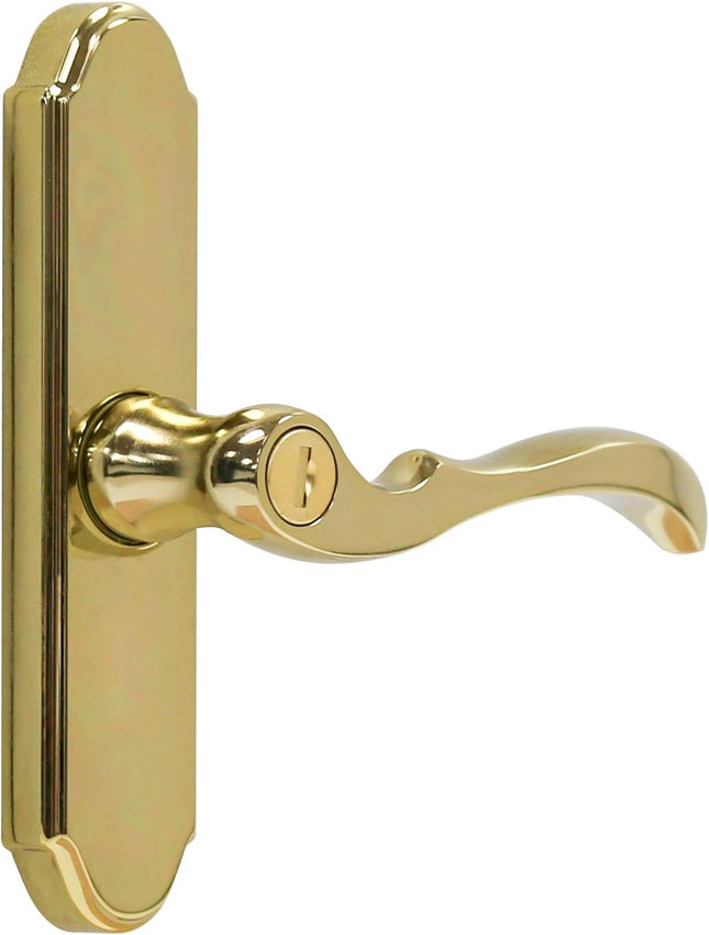 Larson M2 Mortise Brass Storm Door Handle Set with Keyed Deadbolt