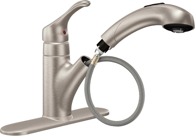 Moen Renzo Spot Resist Stainless One-Handle Pullout Kitchen & Laundry Faucet with Power Clean – CA87316SRS