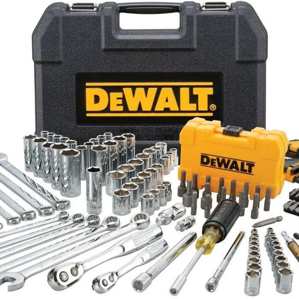 DEWALT 142 Piece Mechanics Tool Set, 1/4 Inch and 3/8 Inch Drive, SAE and Metric (DWMT45425)