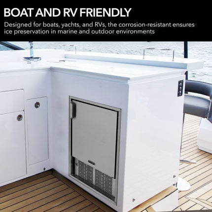 Whynter MIM-14231SS 14'' Undercounter Automatic Stainless Steel Marine 23lb Daily Output Ice Makers, One Size