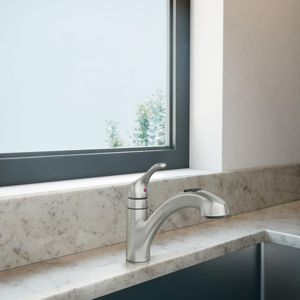 Moen Renzo Spot Resist Stainless One-Handle Pullout Kitchen & Laundry Faucet with Power Clean – CA87316SRS