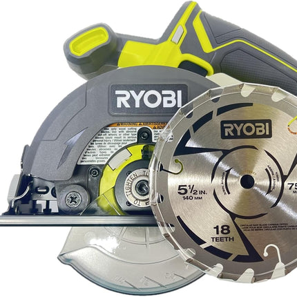 Ryobi One P505 18V Lithium Ion Cordless 5 1/2" 4,700 RPM Circular Saw (Battery Not Included, Power Tool Only), Green
