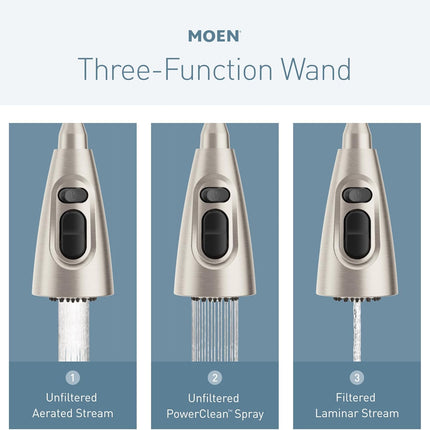 Moen Align F5923SRS Spot Resist Stainless 3-in-1 Water Filtration Pull-Down Kitchen Faucet