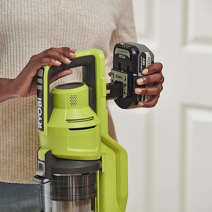 RYOBI 18 V ONE+ RSV18-0 Cordless Floor Vacuum Cleaner (30 AirWatt Suction Power, 820 l/min Airflow, 24 cm Wide Floor Nozzle, without Battery and Charger), Green