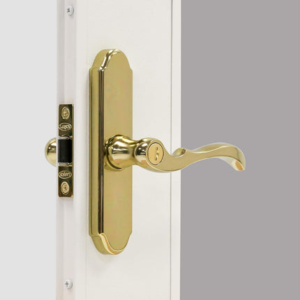 Larson M2 Mortise Brass Storm Door Handle Set with Keyed Deadbolt