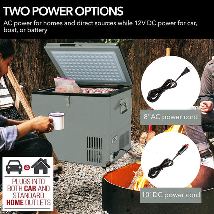 Whynter FM-65G 65 Quart Portable Refrigerator and Deep, AC 110V/ DC 12V, Real Chest Freezer for Car, Home, Camping, and RV with-8°F to 50°F Temperature Range, Gray, One Size